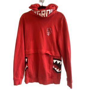 Sprayground Limited Edition Red Hoodie Sweatshirt Men’s Small Shark Patch